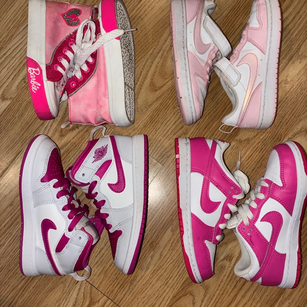 ✨ Girls’ Sneaker Bundle Size 11 – Nike & Barbie Styles (4 Pairs Total!) ✨